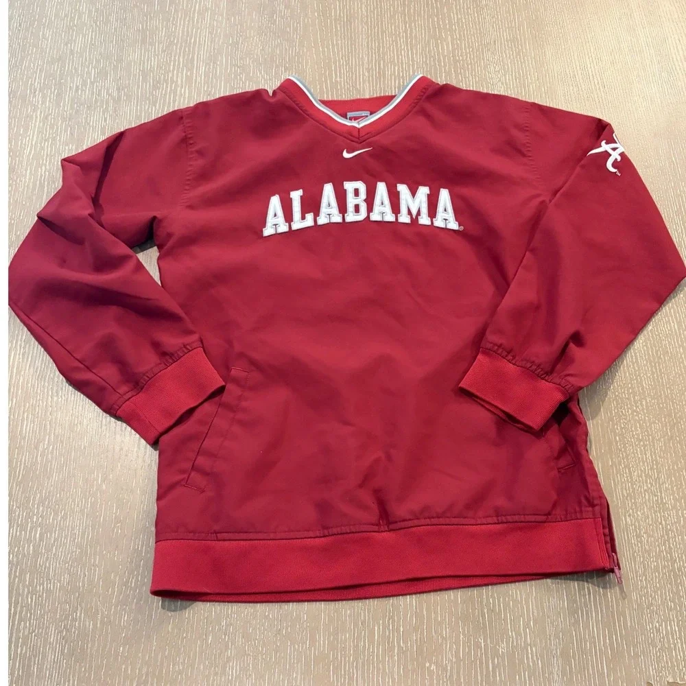 Nike Alabama Crimson Tide Women's Medium Red Pullover Windbreaker Jacket EUC